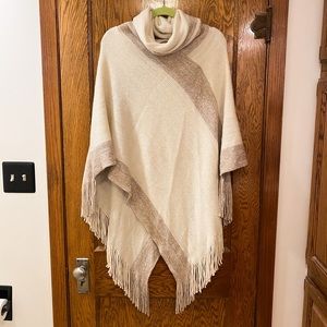 Anthropologie Fringe Poncho Sweater